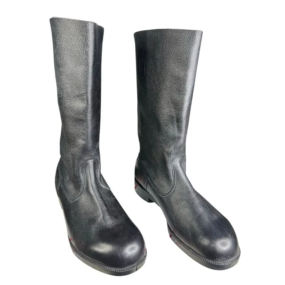 Vintage 80’s NVA Men’s German Officer Black Leather Jack Boots Size 29 US 10